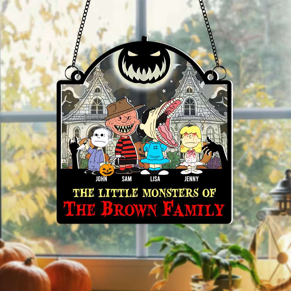 Personalized Halloween Suncatcher Ornament: The Little Monsters of Your Family