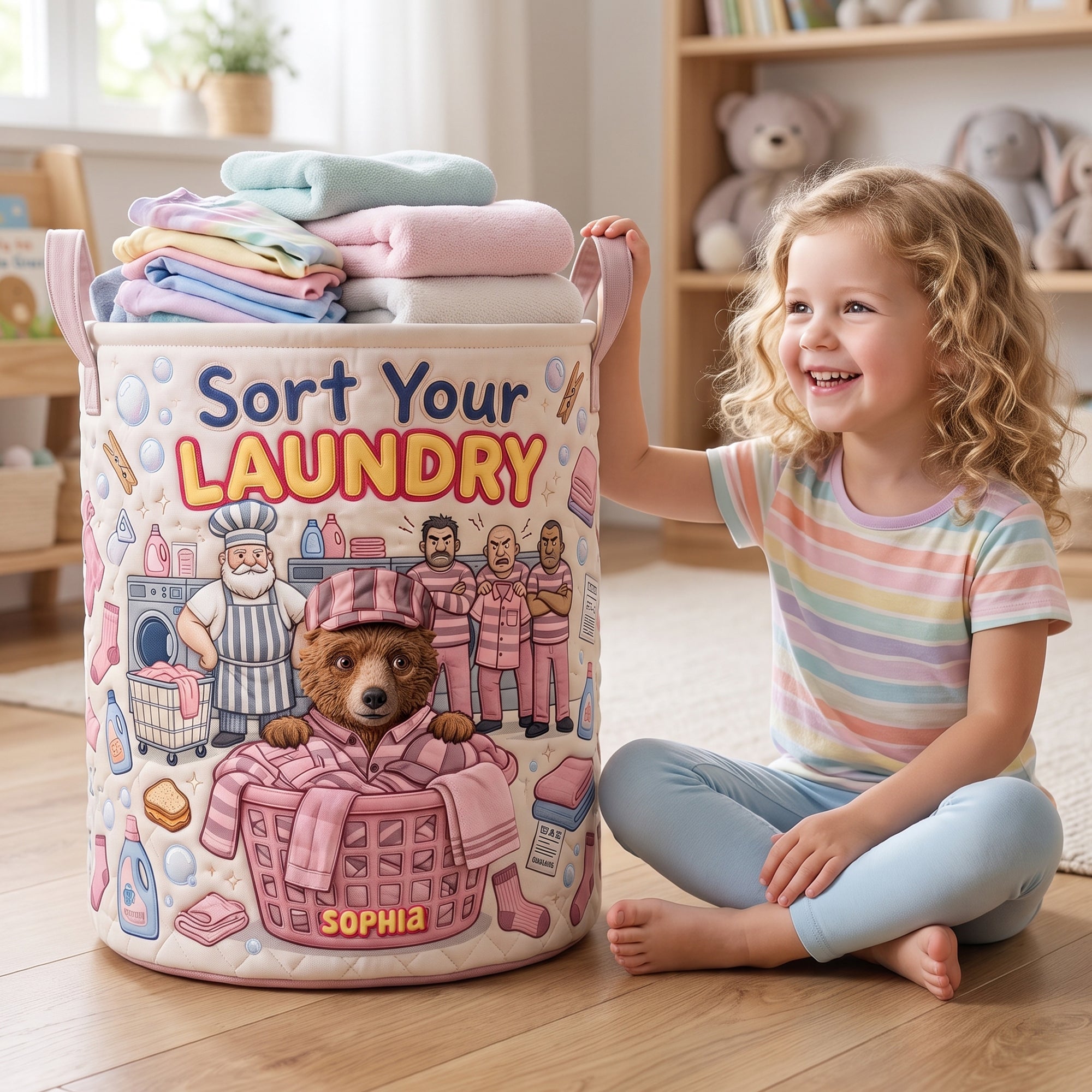 Fun Color Bleeding Quilted Laundry Basket, Personalized Gifts 02qhqn110726 Laundry Basket PopCulturePrints
