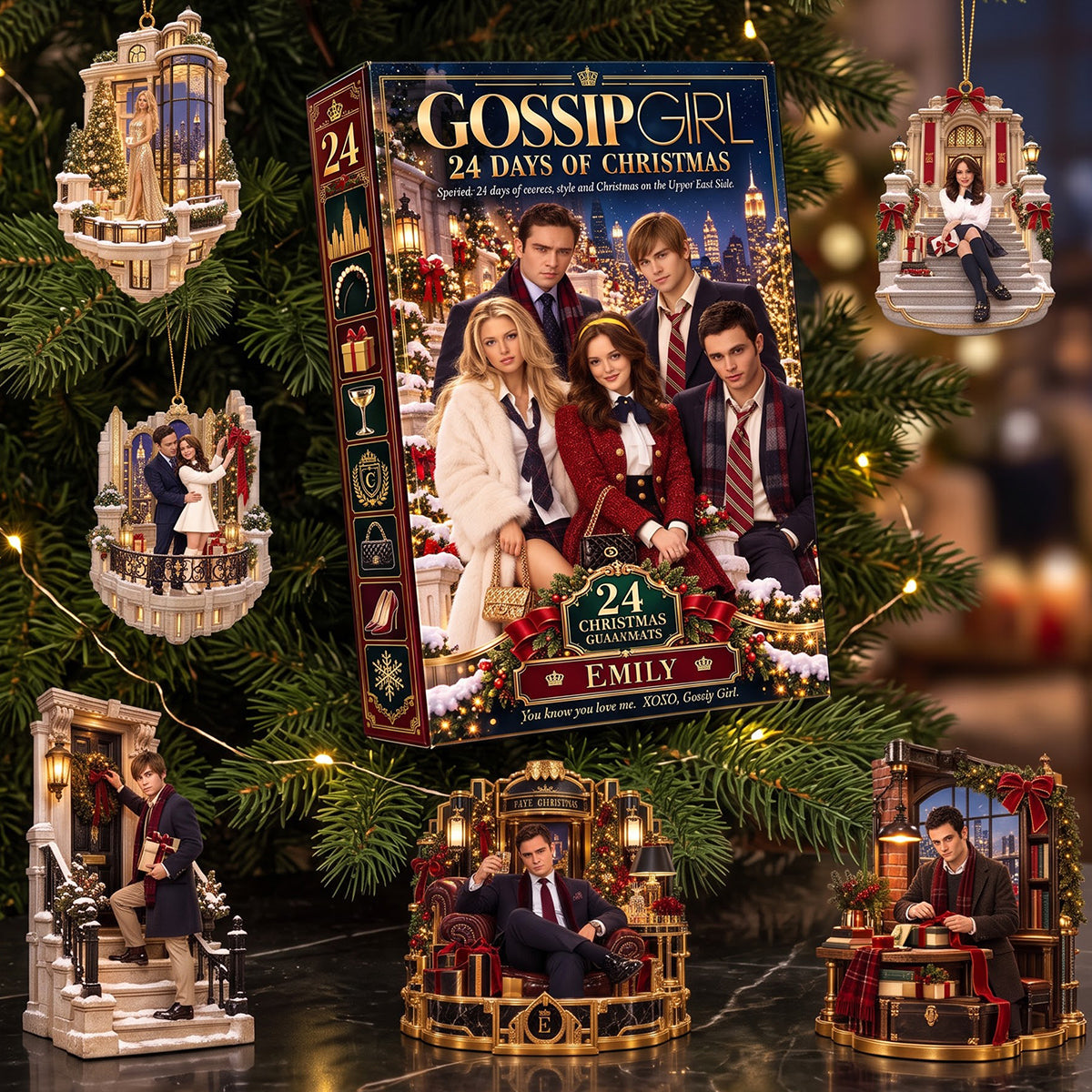 “You know you love me. XOXO, Gossip Girl” - Iconic TV Drama Moments Advent Calendar Blind Box Ornament - Personalized Gifts for TV Series Lovers Advent Calendar PopCulturePrints