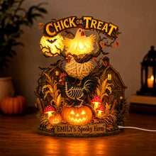 Load image into Gallery viewer, Spooky Farm Halloween Chick Acrylic Light Box - Personalized Gifts for Halloween
