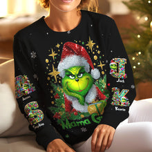 Load image into Gallery viewer, Personalized Grinch Christmas Shirt for Mom AOP Products PopCulturePrints
