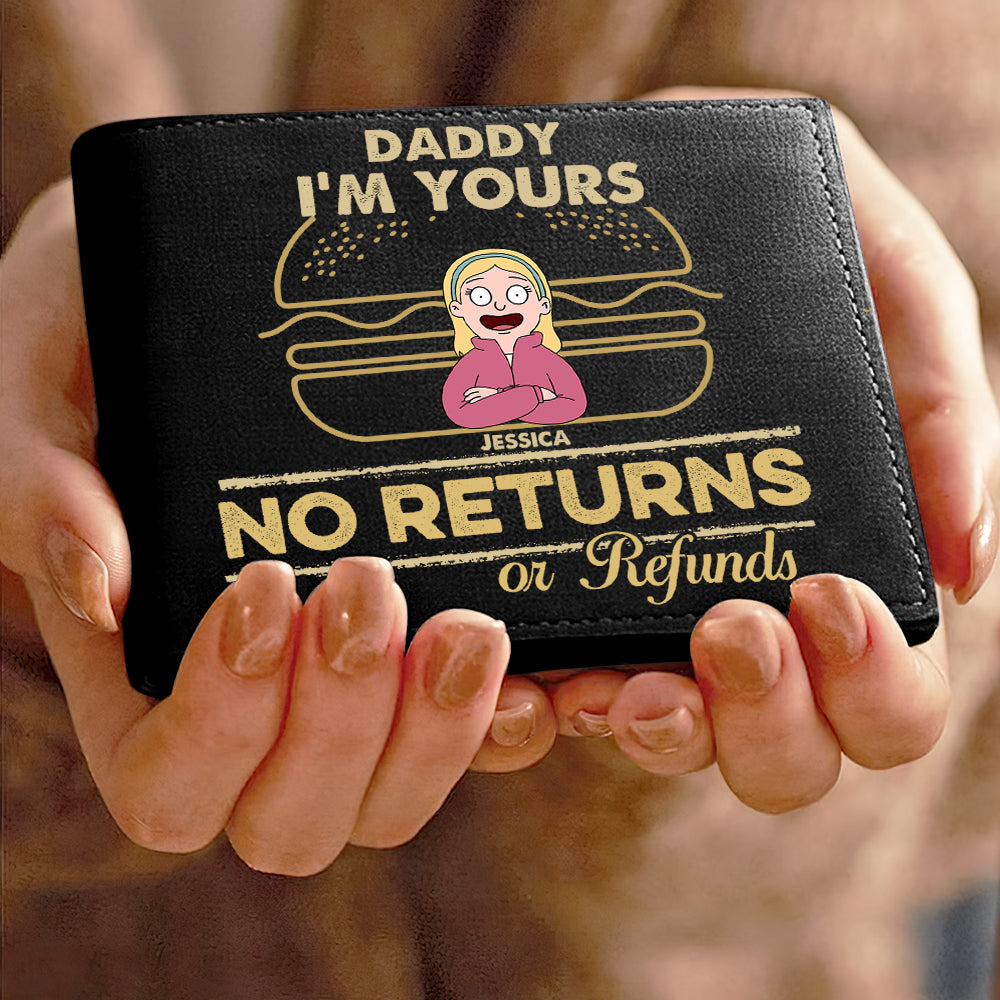 Daddy, We're Yours - Personalized Leather Wallet for Dad Leather Wallet PopCulturePrints