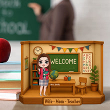 Load image into Gallery viewer, Welcome to Your World – Personalized Teacher Mom Plaque for Special Moments Shaped Plaques PopCulturePrints
