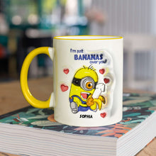 Load image into Gallery viewer, Personalized Minion-Themed Coffee Mug for Couples - &#39;Bananas Over You&#39;
