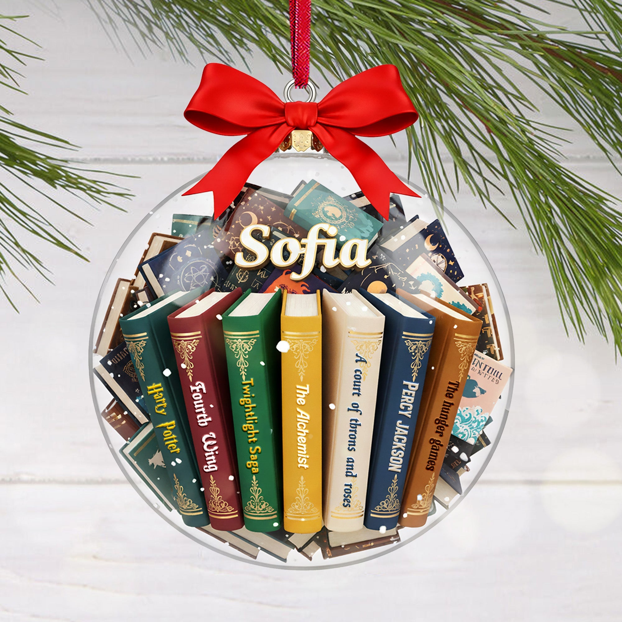 “Books are a uniquely portable magic” - Bookmas Acrylic Ornament - Personalized Gift for Book Lovers Ornament PopCulturePrints