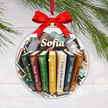 Load image into Gallery viewer, “Books are a uniquely portable magic” - Bookmas Acrylic Ornament - Personalized Gift for Book Lovers Ornament PopCulturePrints
