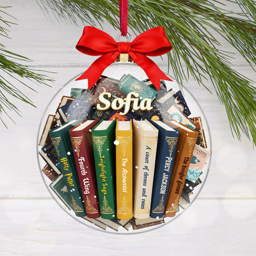 “Books are a uniquely portable magic” - Bookmas Acrylic Ornament - Personalized Gift for Book Lovers Ornament PopCulturePrints