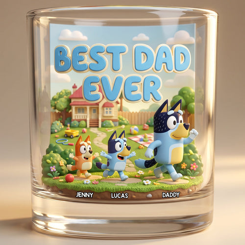 Best Dad Ever Glass Mug - Personalized Gifts for Dad Glass PopCulturePrints
