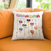 Load image into Gallery viewer, Personalized Grandma Pillow with Names &amp; Icons - Perfect Mother&#39;s Day Gift Pillow PopCulturePrints
