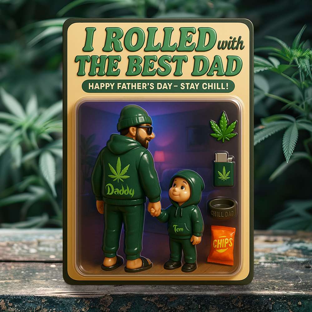 I Rolled with the Best Dad - Personalized Acrylic Plaque Gift for Fathers Shaped Plaques PopCulturePrints
