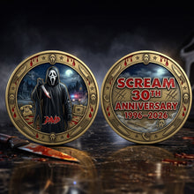 Load image into Gallery viewer, Celebrate 30 Years of Horror with a Personalized Touch - 30 Years Anniversary Metal Coin for Horror Fans Coin PopCulturePrints
