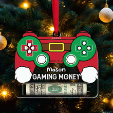 Load image into Gallery viewer, Custom Gamer Money Holder Ornament - Personalized Game Controller Gift Ornament PopCulturePrints
