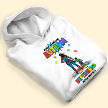 Load image into Gallery viewer, Mom of an Awesome Autism Superhero - Personalized Shirt for Special Moms Shirts PopCulturePrints
