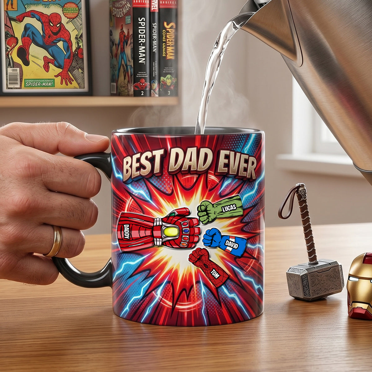 Best Dad Ever - Personalized Magic Coffee Mug for Dads, Grandpa, and More Coffee Mug PopCulturePrints