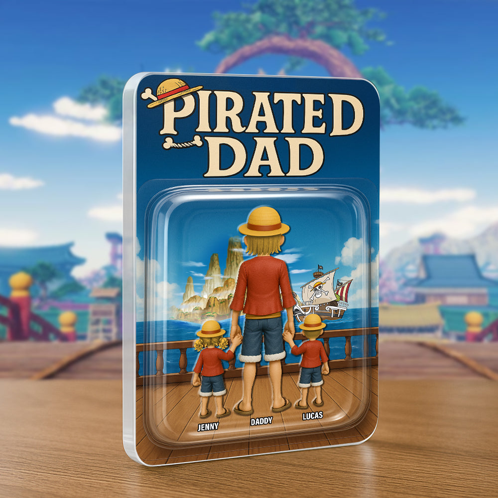 “Adventure Awaits with Our Personalized Pirate Dad Plaque!” - Custom Gift for Dads, Grandpas & More Shaped Plaques PopCulturePrints