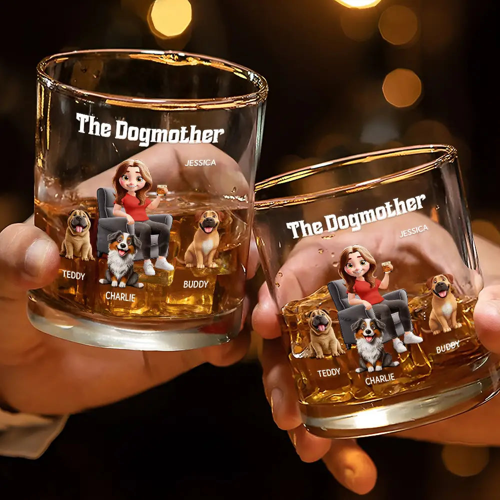 The Dogfather - Custom Whiskey Glass for Dog Lovers, Perfect Gift for Dad & Grandpa Whiskey Glass PopCulturePrints