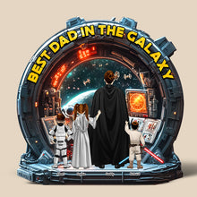 Load image into Gallery viewer, Best Dad in the Galaxy - Personalized Galaxy Dad Acrylic Plaque Shaped Plaques PopCulturePrints
