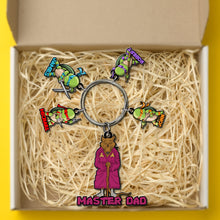 Load image into Gallery viewer, Personalized Master Dad Keychain with Ninja Charms Keychains PopCulturePrints
