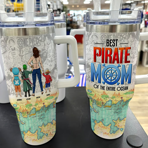 Best Pirate Mom Personalized Tumbler - Nautical Adventure Design Tumbler Cup PopCulturePrints