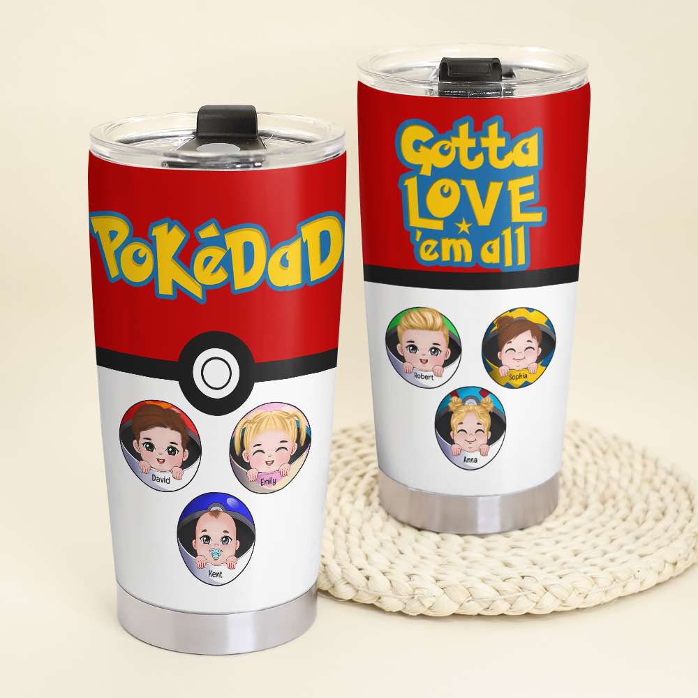 Personalized PokéDad Tumbler - Gotta Love 'Em All