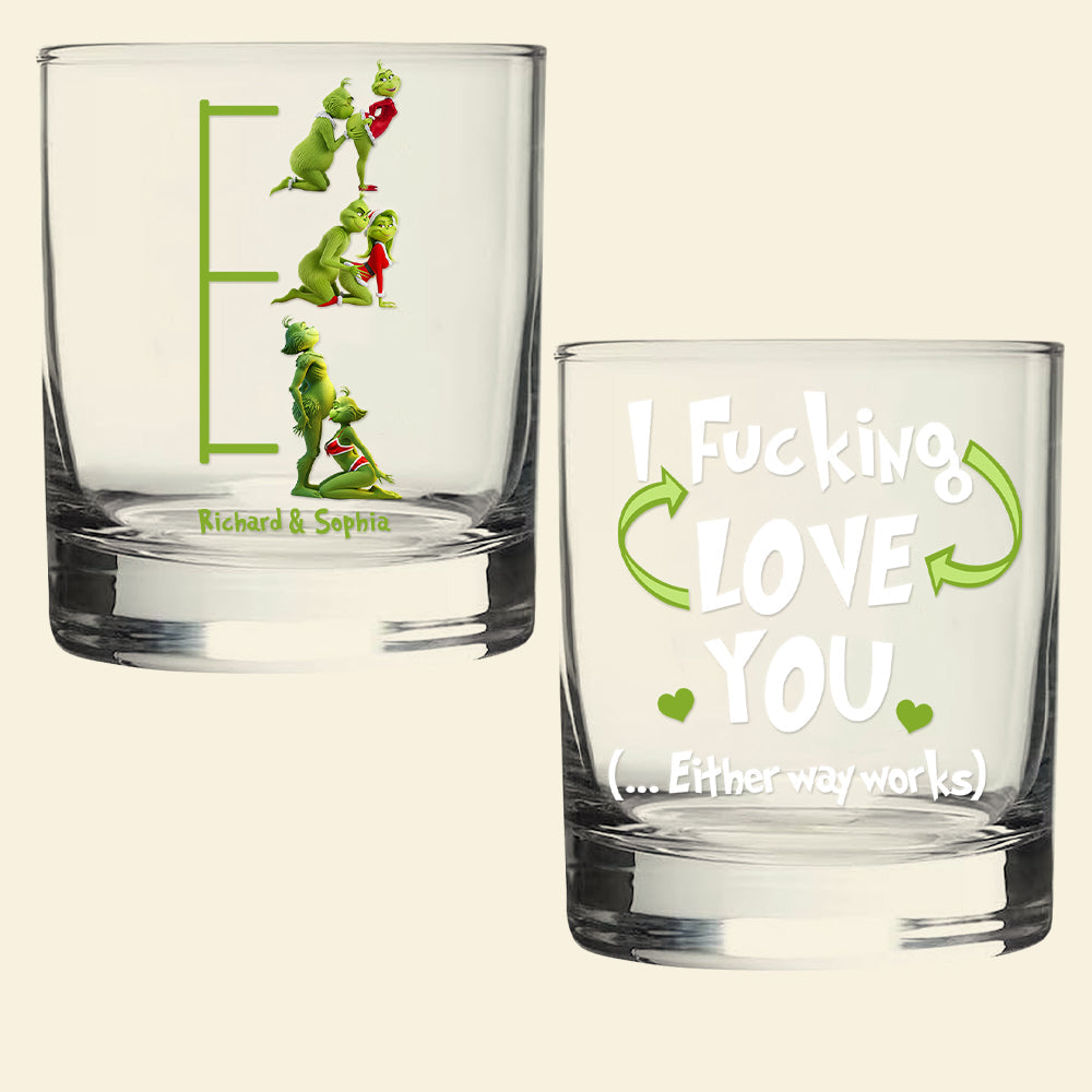 “I Fucking Love You” - Sinful Christmas Pleasure Glass Mug | Personalized Gift for Couples Whiskey Glass PopCulturePrints
