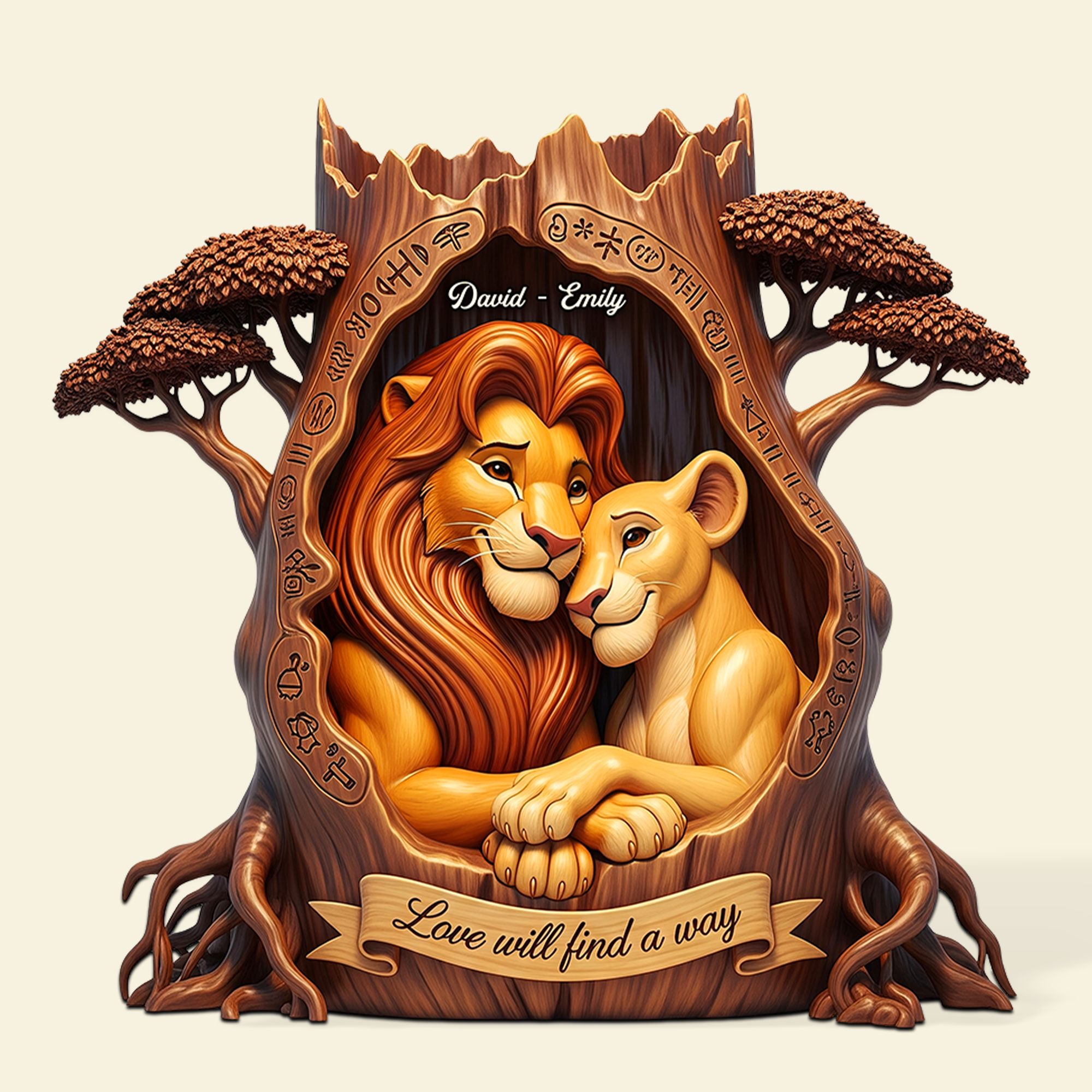 Love Will Find a Way - Personalized Couple Acrylic Plaque Shaped Plaques PopCulturePrints