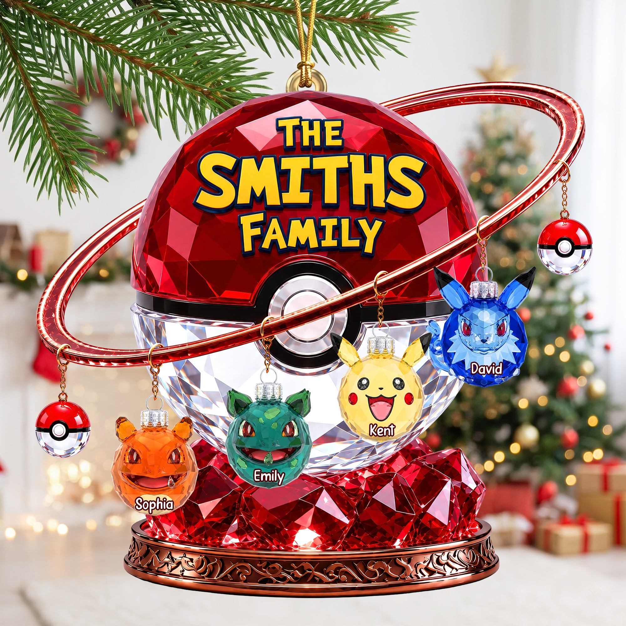 “Celebrate Family Togetherness” - Personalized Creature Family Christmas Ornament