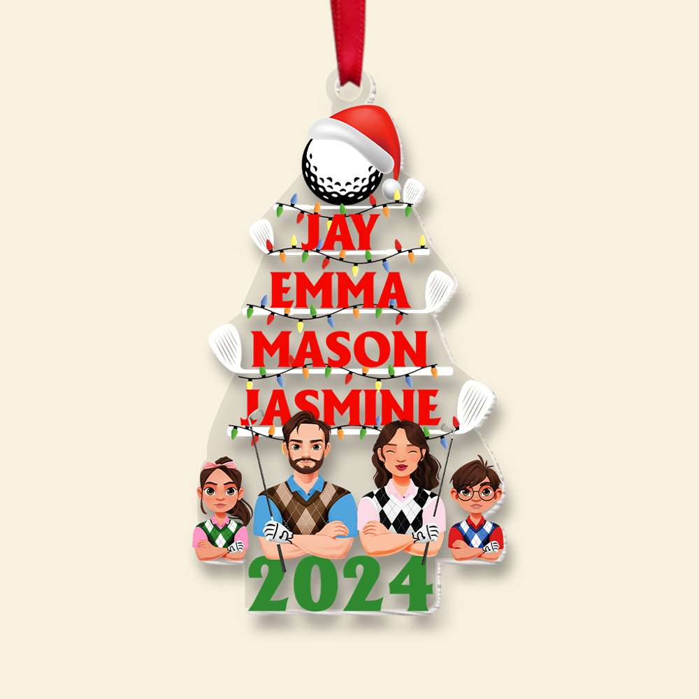 Personalized Golf Family Christmas Ornament