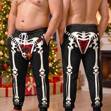 Load image into Gallery viewer, “Spook-tacular Style” - Funny Skeleton Holiday Sweatpants - Personalized Custom Gift for Halloween Lovers
