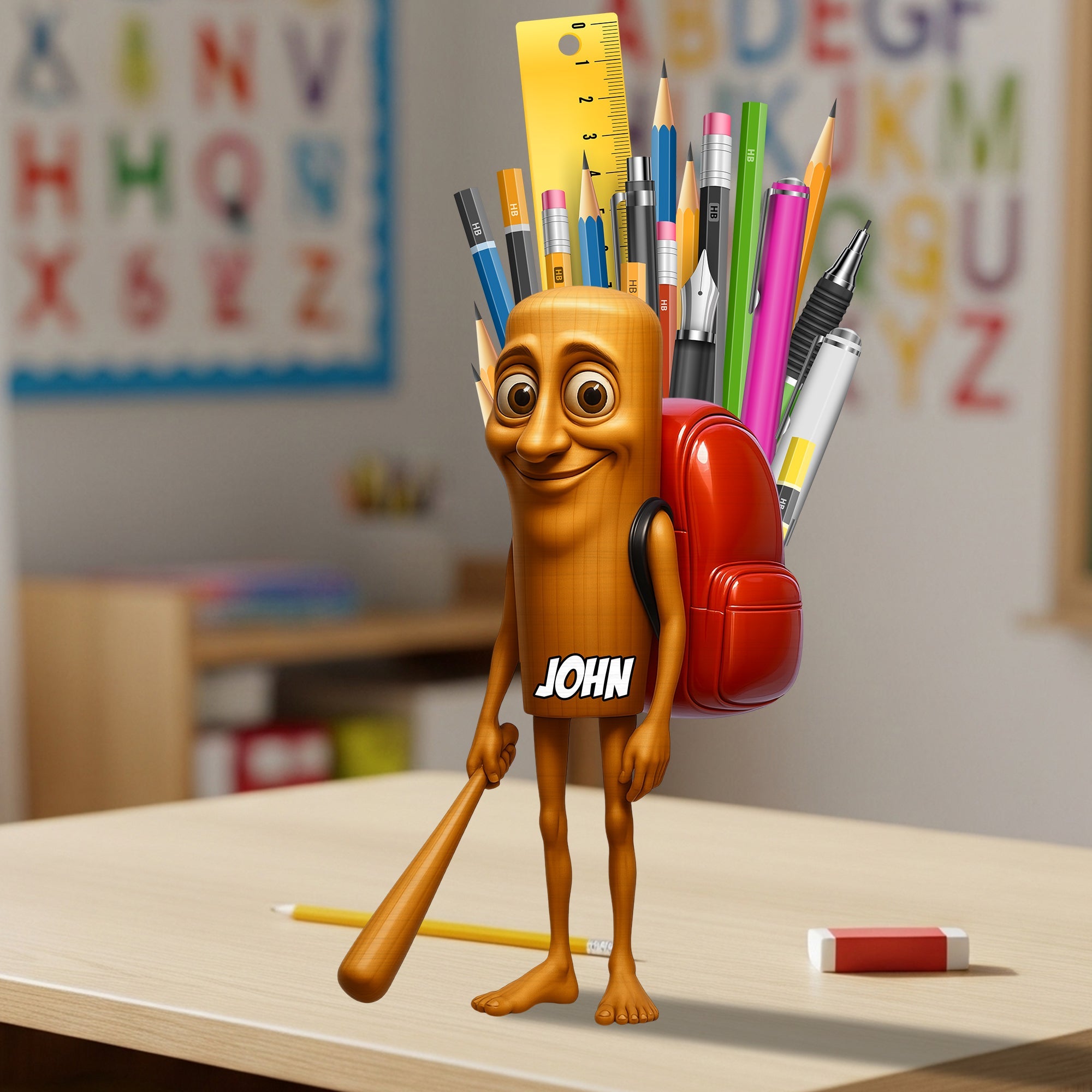 "Celebrate the Spooky Season with Purr-fect Ghoulish Glam!" - Spooky Cat Suncatcher Ornament, Personalized Gift for Cat Lovers & Horror Fans Pen Holder PopCulturePrints