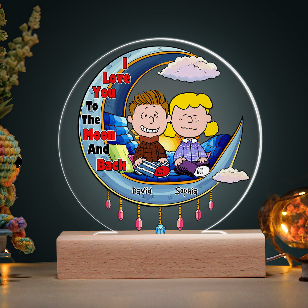 Custom LED Night Light for Couples | Valentine's Day Gifts | Love You To The Moon & Back Led Night Light PopCulturePrints