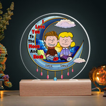 Load image into Gallery viewer, Custom LED Night Light for Couples | Valentine&#39;s Day Gifts | Love You To The Moon &amp; Back Led Night Light PopCulturePrints
