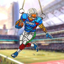 Load image into Gallery viewer, “Score Big with Personalized Touch!” - Football Player Suncatcher Ornament - Custom Gift for Football Lovers Ornament PopCulturePrints

