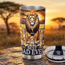 Load image into Gallery viewer, “Best Dad Ever” - Lion Dad and Kid 20oz Tumbler - Personalized Gift for Father’s Day Tumbler Cup PopCulturePrints
