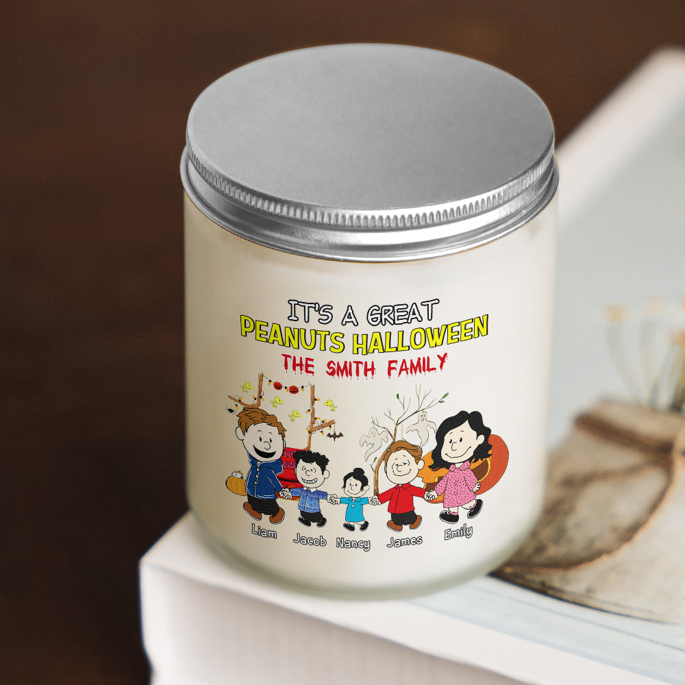 Personalized Peanuts Halloween Family Candle