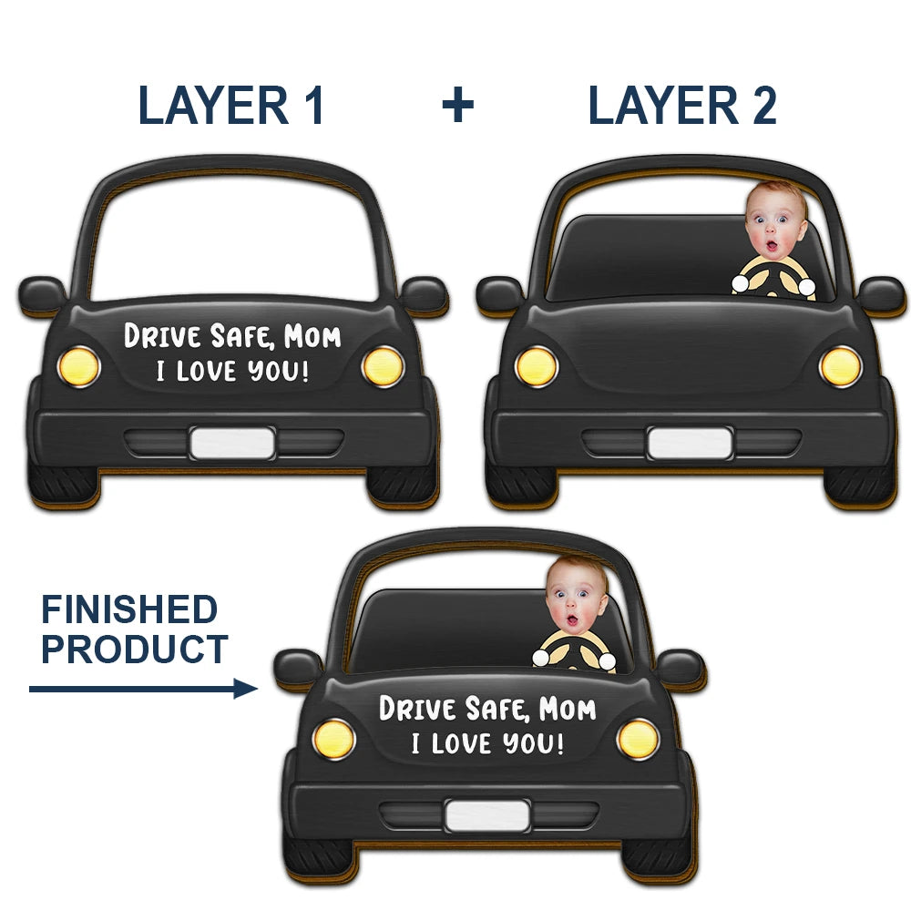 Drive Safe, Daddy! - Personalized Funny Car Visor Clip for Safe Driving Car Visor Clip PopCulturePrints