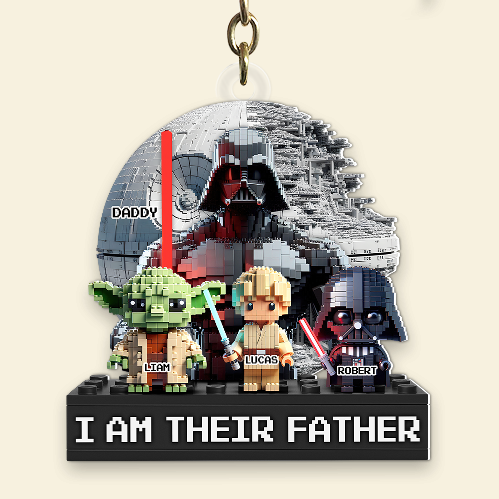 "I Am Their Father" - Galaxy Dad Keychain - Personalized Gifts for Dad, Grandpa, and More Keychains PopCulturePrints