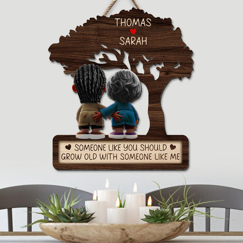 Personalized Couple Wood Sign - Someone Like You Should Grow Old With Someone Like Me Wood Sign PopCulturePrints