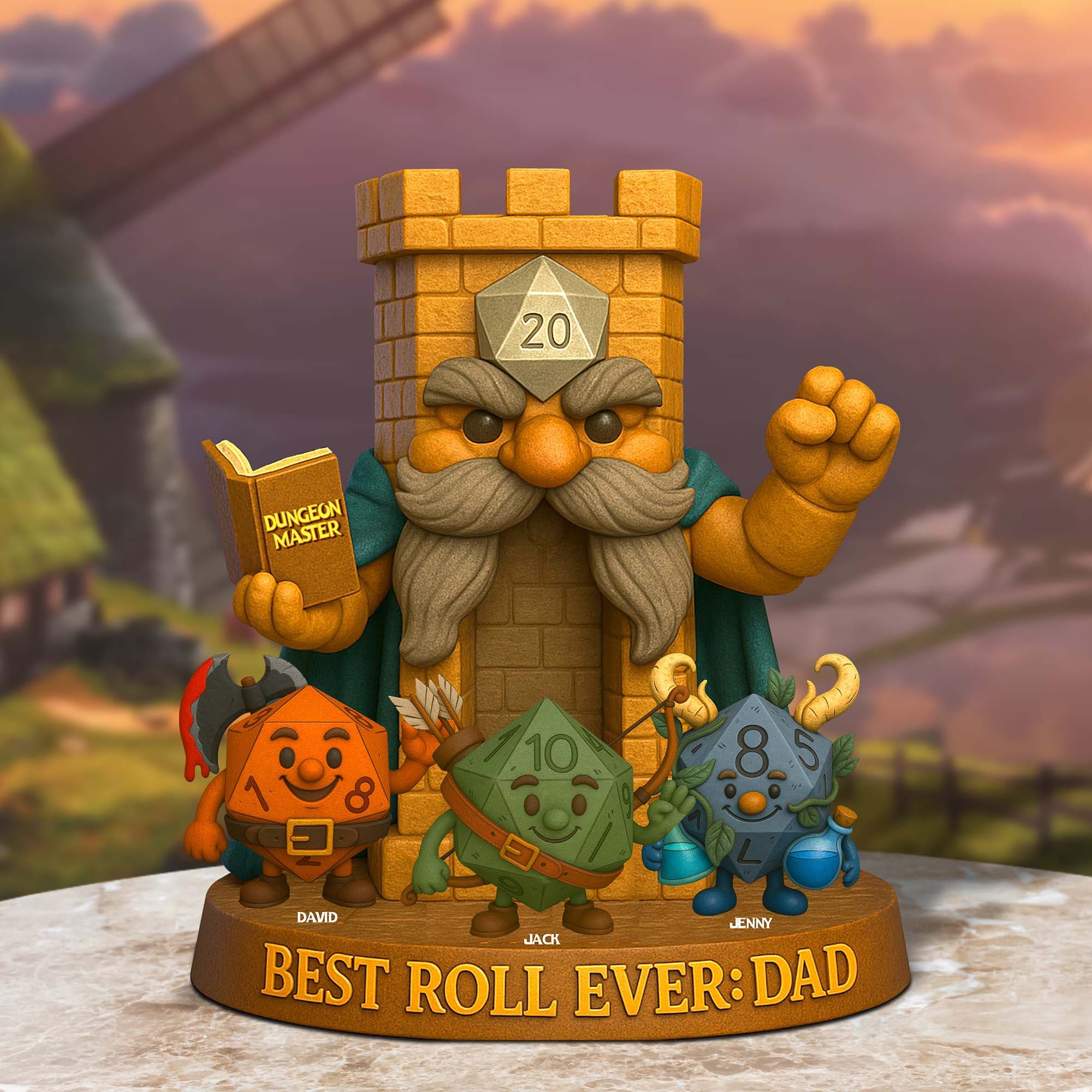 "The Best Roll Ever" - Personalized Gift for Dads and Grandpas - Custom Plaque Shaped Plaques PopCulturePrints