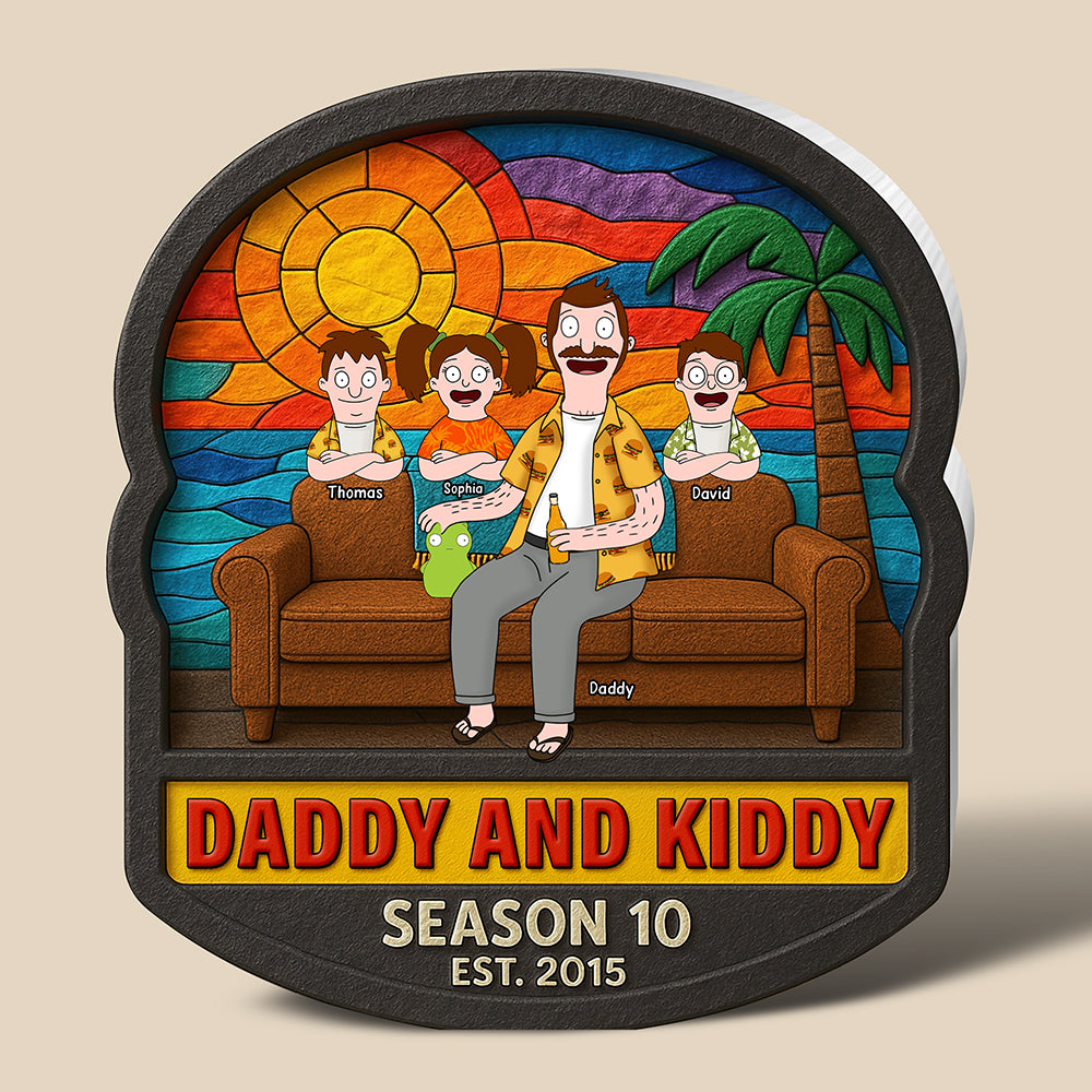 “A Symbol of Love: Daddy And Kiddy Acrylic Plaque - Personalized Gifts For Dad to Cherish” Shaped Plaques PopCulturePrints