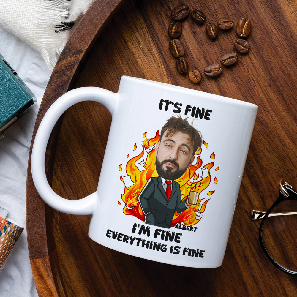 Everything Is Fine Mug - Personalized Gift for Office Workers Coffee Mug PopCulturePrints