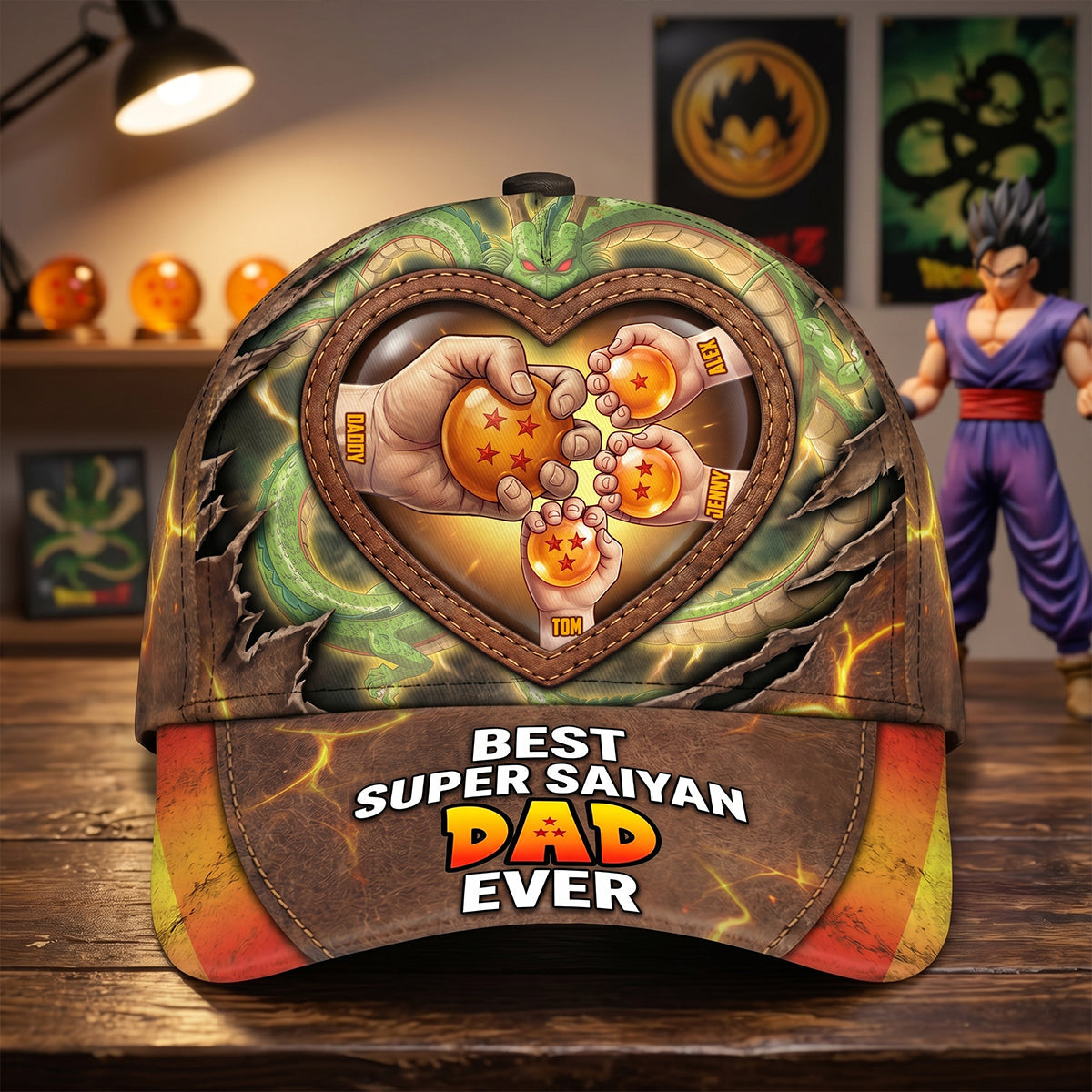 "Best Super Saiyan Dad Ever" - Personalized Adventure Dad Classic Cap - Gift for Dad, Grandpa, and More Caps PopCulturePrints