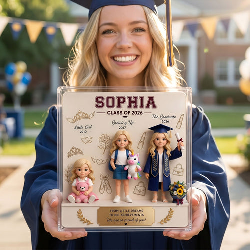 Celebrate Your Journey: Personalized Graduation Milestone Acrylic Plaque - Unique Custom Gift for Graduates Shaped Plaques PopCulturePrints