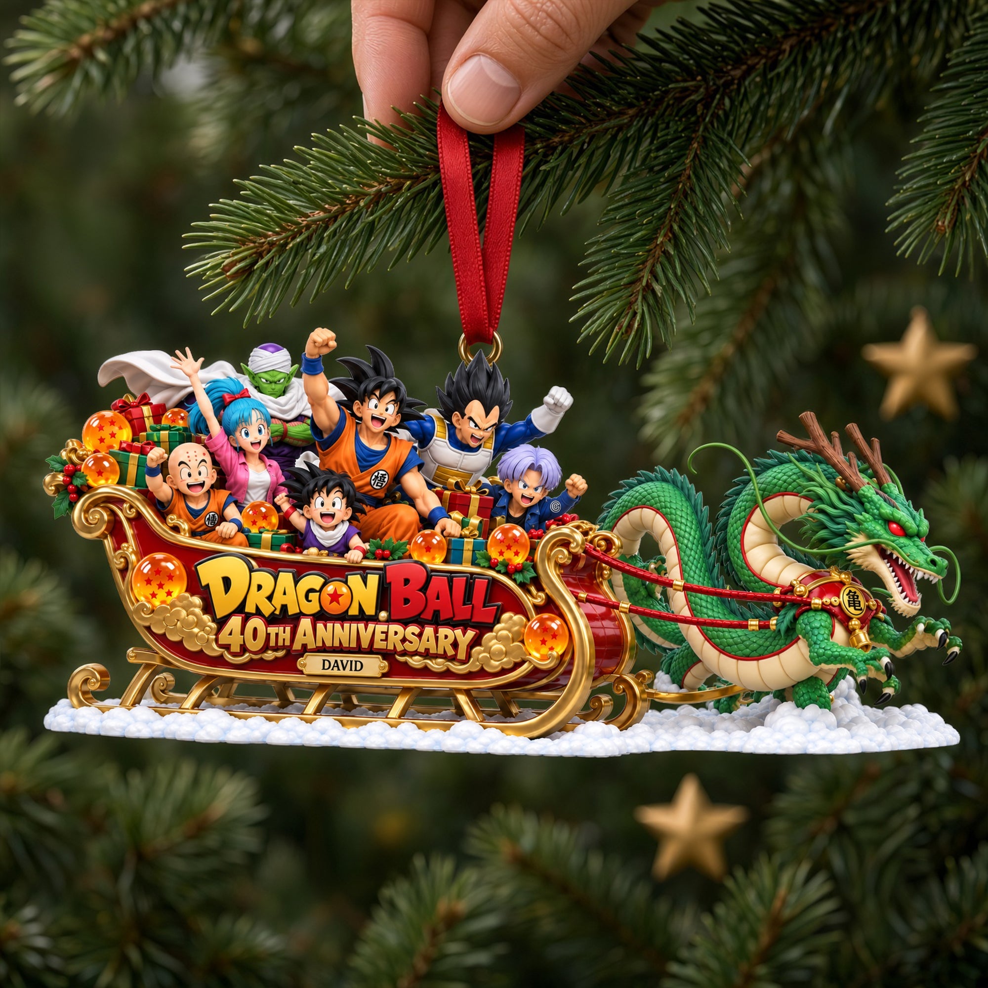 “Bring Holiday Magic Home!” - Customized Warriors And Magical Creatures Sleigh Acrylic Ornament - Perfect Christmas Gift for Anime Lovers Ornament PopCulturePrints