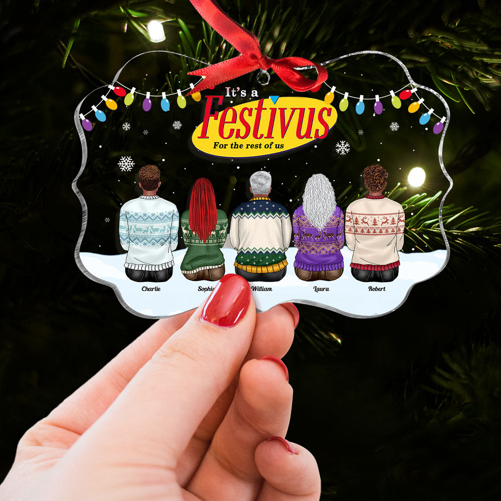 Festive Family Personalized Christmas Ornament Ornament PopCulturePrints