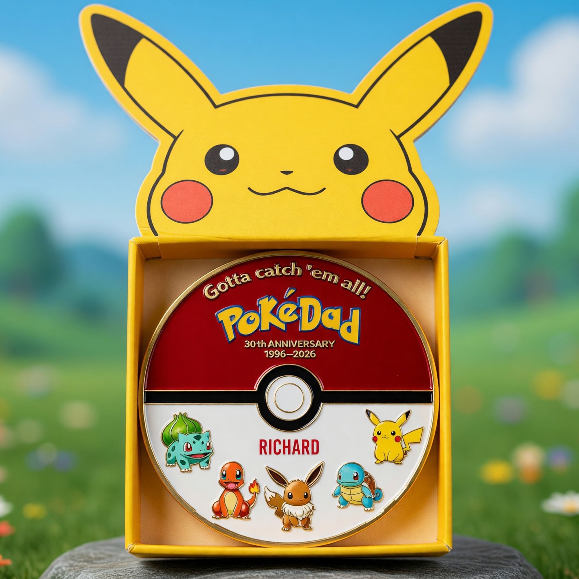 Gotta Catch 'Em All! Personalized Adventure Trainer Metal Coin - Perfect Gift for Dad, Grandpa & Pokémon Fans Coin PopCulturePrints