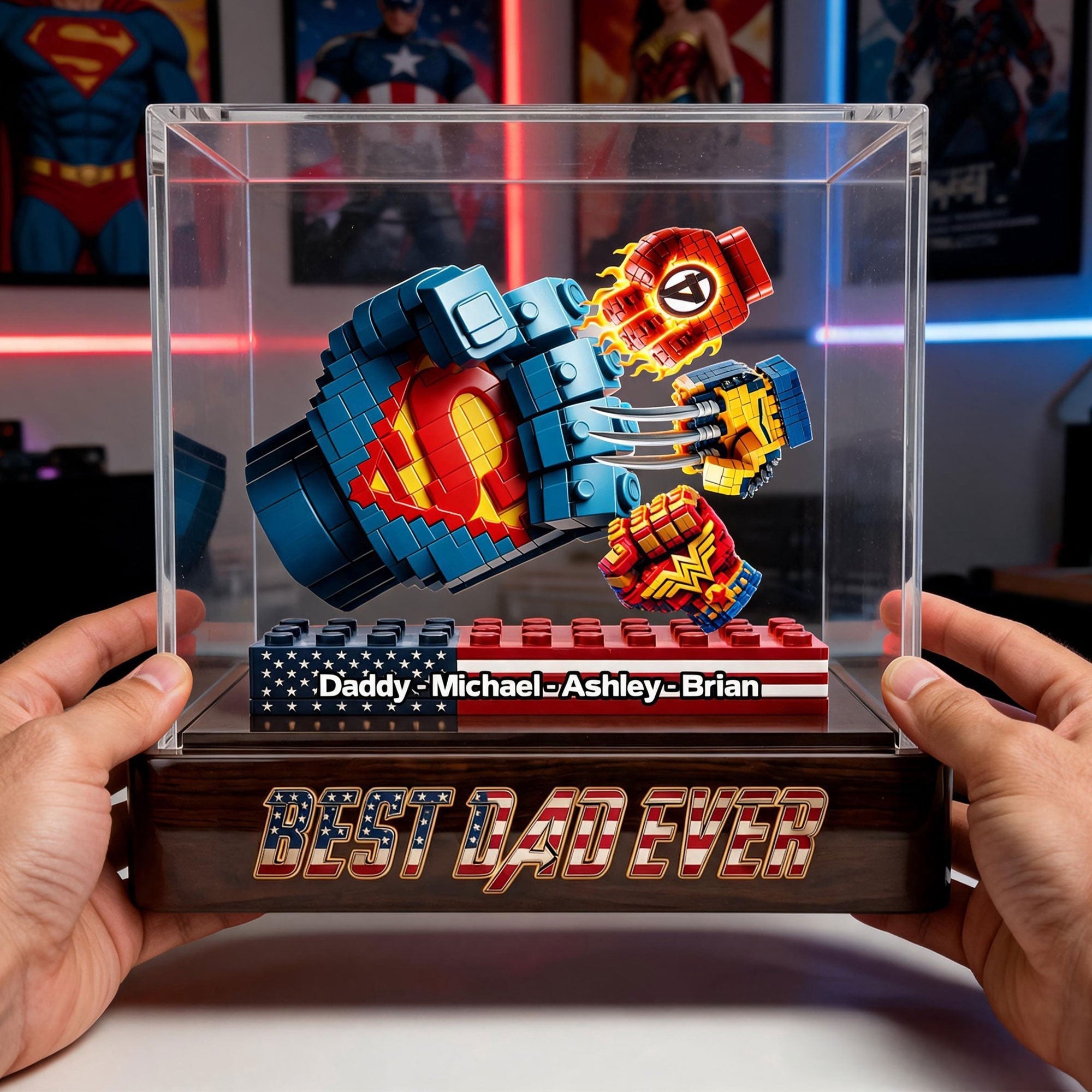 Best Dad Ever - Custom Acrylic Plaque for Dad and Grandpa Shaped Plaques PopCulturePrints