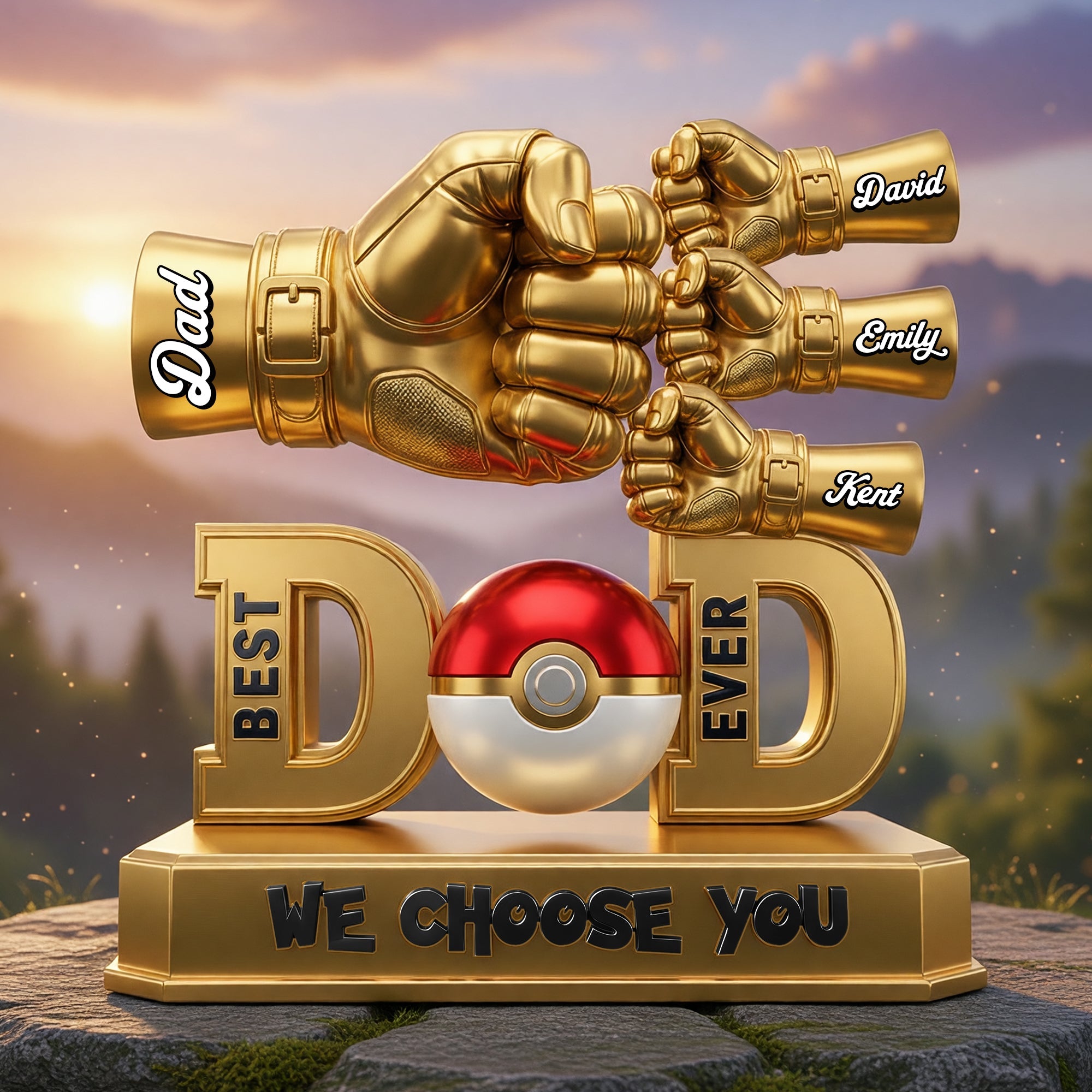 Best Dad Ever - We Choose You! - Personalized Game Lover Dad Acrylic Plaque Shaped Plaques PopCulturePrints