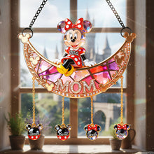 Load image into Gallery viewer, "Celebrate Every Moment with Love" - Personalized Mom with Kids Charms Suncatcher Ornament Ornament PopCulturePrints
