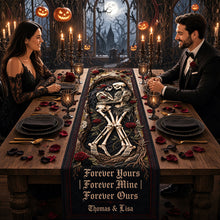 Load image into Gallery viewer, Eternal Love Skeleton Couple Quilted Table Runner - Custom Gifts for Soulmates
